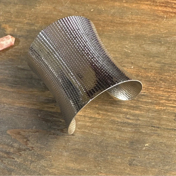 Oversized /maxi bangle statement silver cuff bracelet adjustable - Picture 1 of 6